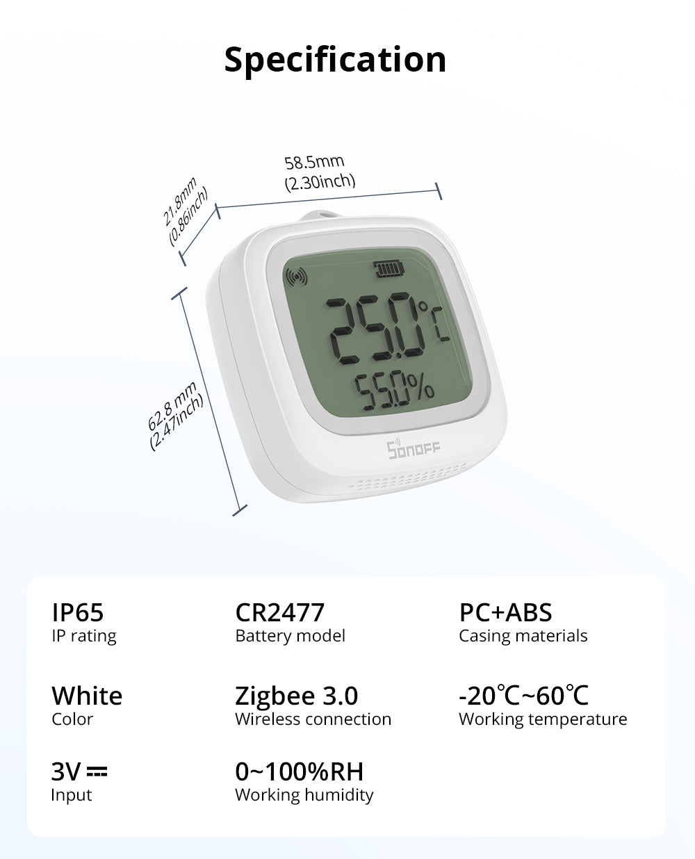 Sonoff Temperature Humidity Splash Proof Sensor (Zigbee)